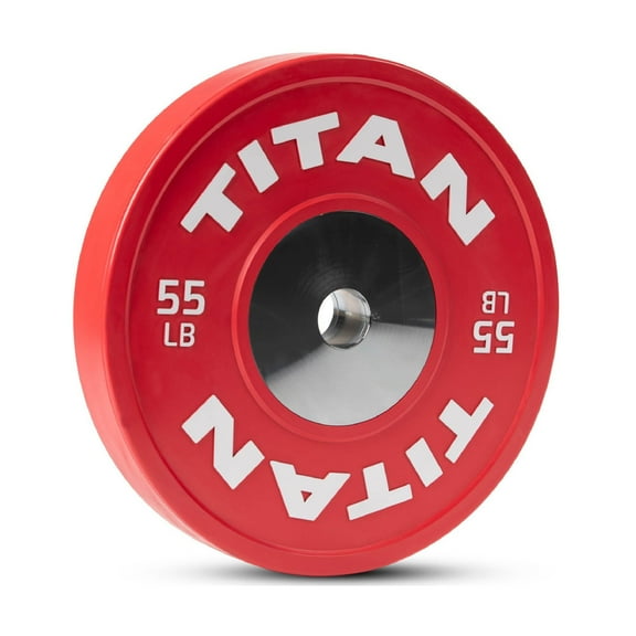 Titan Fitness Elite 55 LB Single Red Elite Competition Bumper Plate
