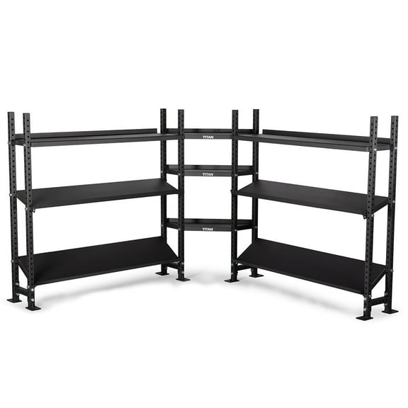 Titan Fitness Elite Series 3-Tier Mass Storage System with 70" Adjustable Shelves and Corner Shelves