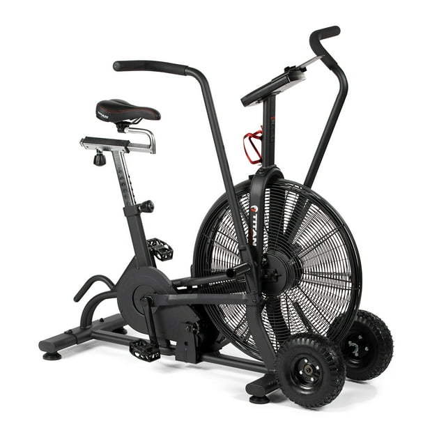Titan Fitness Indoor Workout Cardio Stationary Fan Bike, 114 LB, Black