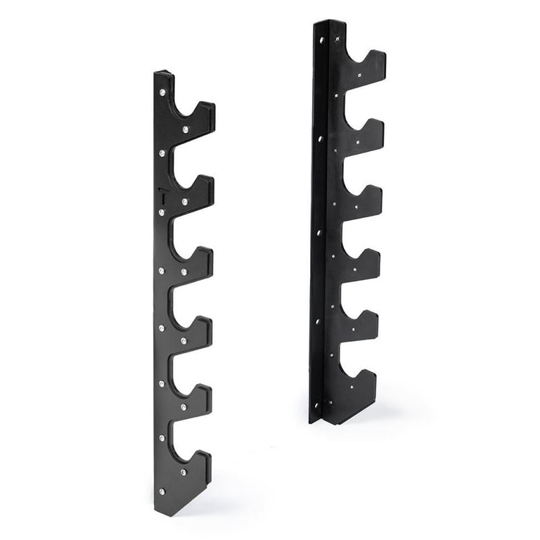 Titan Fitness Horizontal Wall Mounted Barbell Gun Rack Holds 6 Olympic Sized Bars Steel Bracket Holder with Thick UHMW Protectors Space Saving