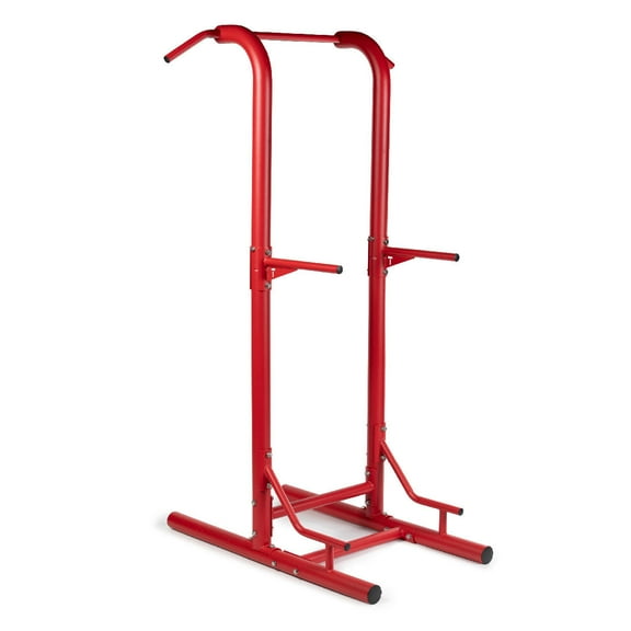Titan Fitness Outdoor Power Tower, Red, 4-Stations-In-1, Pull-Up, Dip, Knee Raise, Push-Up Stations