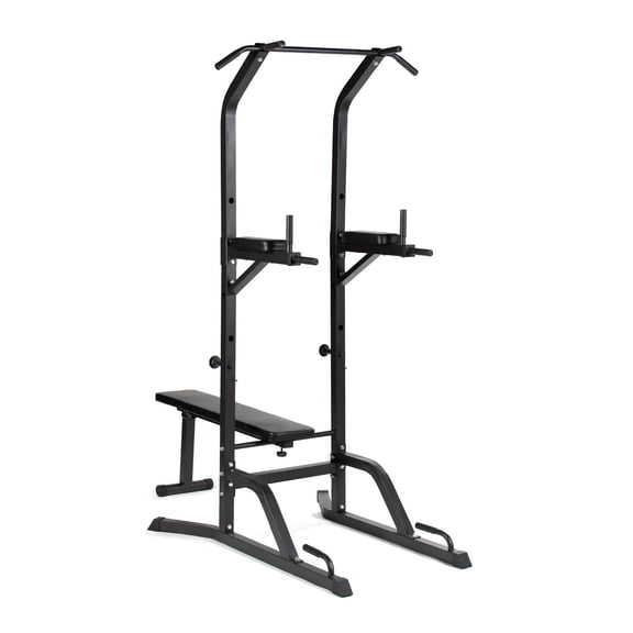 Titan Fitness Power Tower with Bench, Pull-Up Bar Dip Station, Pull-Up Tower for Home Gym Strength Training Exercise Workout Equipment, 350 LB Capacity