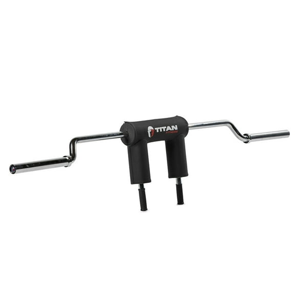 Titan Fitness Rackable Safety Squat Bar, Cambered Barbell with 5" Drop, Rated 1,500 LB