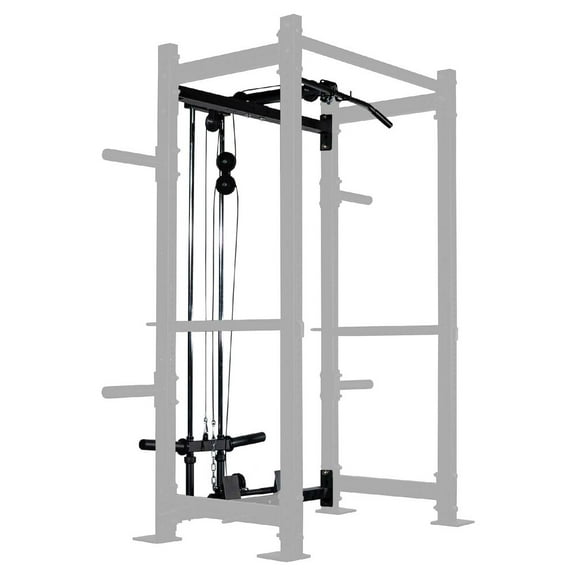 Titan Fitness Short Plate Loaded Lat Tower Rack Attachment Compatible with T-3 and X3 Series Bolt Down Power Racks, Rack Attachment, Bolt Down Racks Only, Rated 300 LB, Lat Bar and Low Row Handle