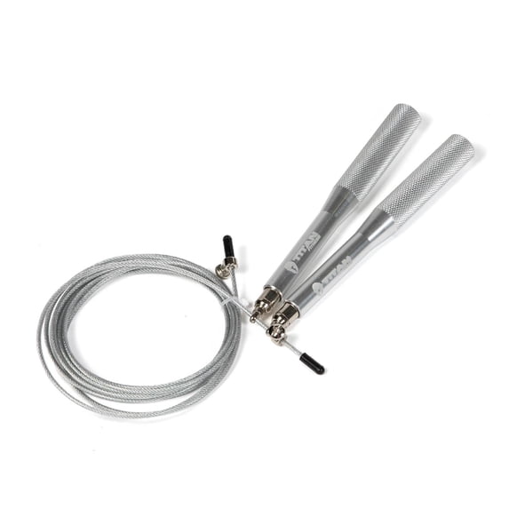 Titan Fitness Speed Jump Rope, Adjustable 118" Length Cable, Solid 6" Aluminum Knurled Handles, Jump Rope for Fitness, CrossFit Gym, Endurance Jumping, Double Unders