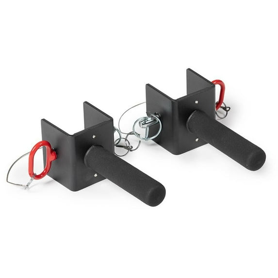 Titan Fitness Squat Handles Compatible with X-3 Series Power Rack, Sold as a Pair, Rack Mounted Dip Bar Station Attachments for 3" x 3" Tube Power Cage, Home Gym Rack Accessory