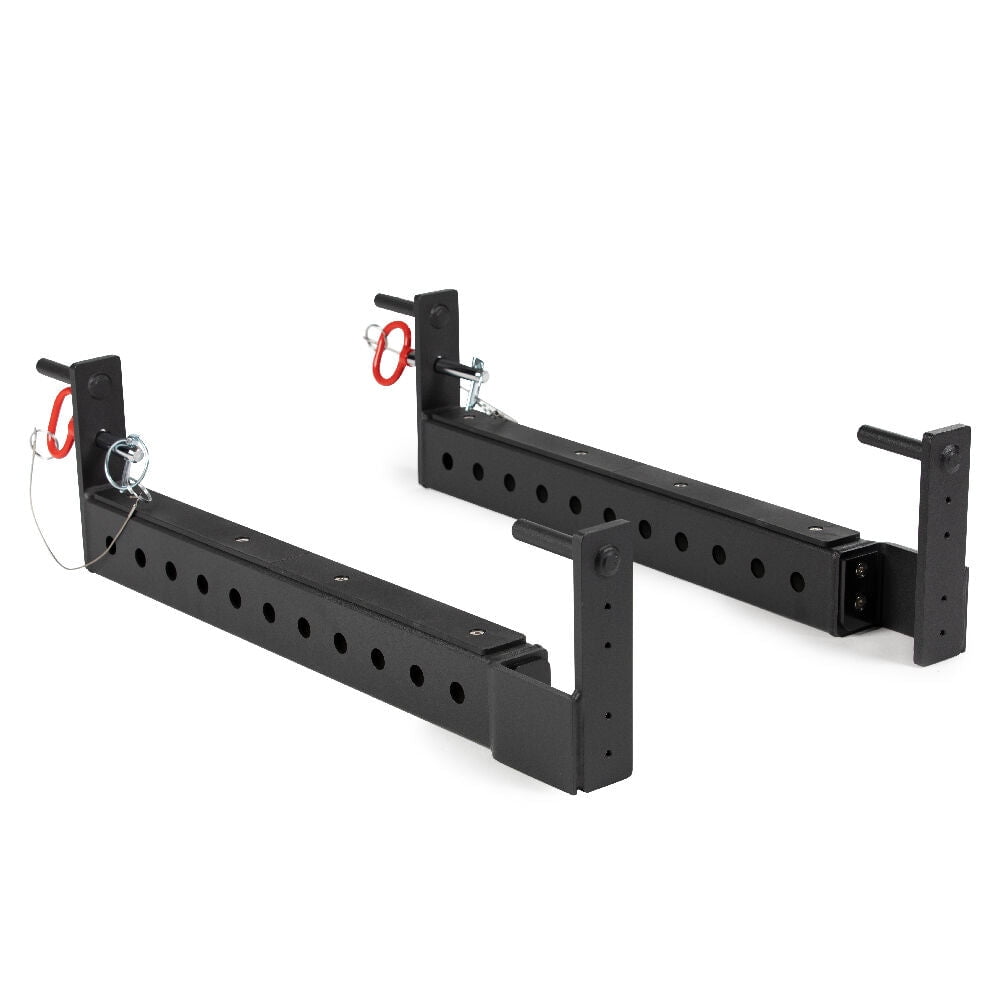 Titan Fitness T-3 Series 24” Flip-Down Safety Bars for T-3 Series Power Racks, Rated 1,500 LB, UHMW Liner, Pulling Platform