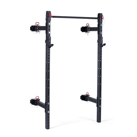 Titan Fitness T-3 Series 82-inch Wall Mounted Folding Power Rack, Space Savings Rack, Folds up to 5” from the Wall