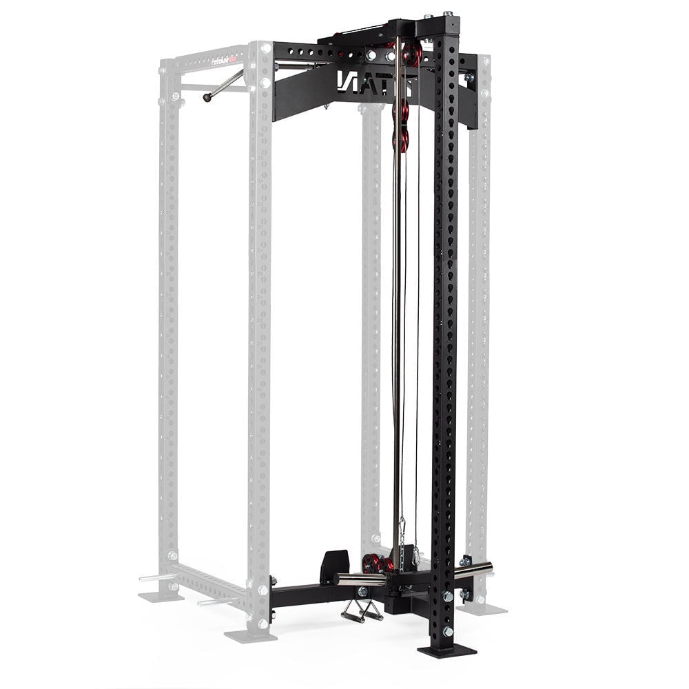 Titan Fitness TITAN Series 100" Lat Pulldown and Low Row Attachment with Crossmember Nameplate, Rated 400 LB, Lat Tower Power Plate Loaded Rack Mounted