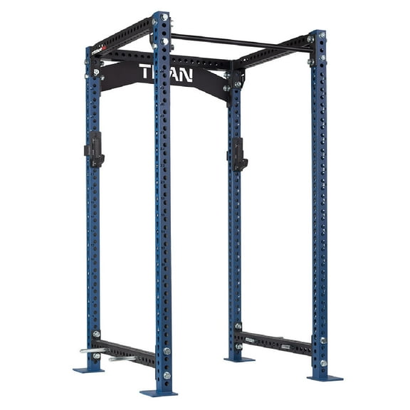 Titan Fitness TITAN Series 90" Navy Bolt-Down Power Rack, 42" Depth, Rackable 2000 LB Cage, 1.25" Pull Up Bar, Crossmember Nameplate, Roller J-Hooks, Weightlifting and Strength Training
