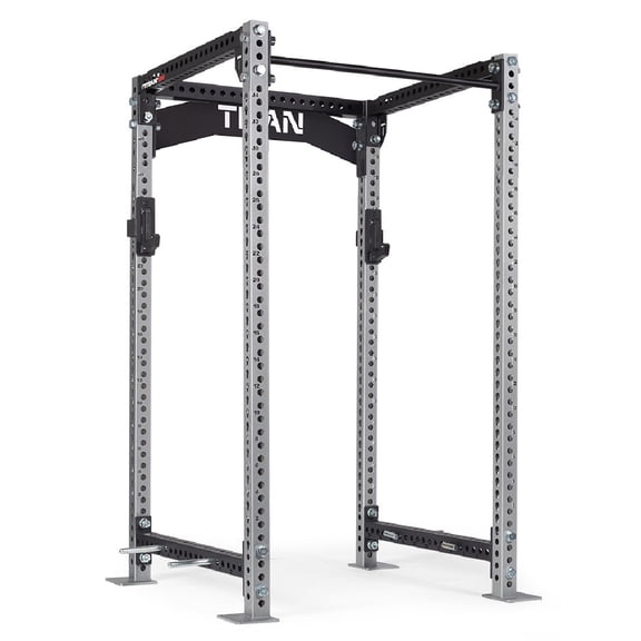 Titan Fitness TITAN Series 90" Silver Bolt-Down Power Rack, 42" Depth, Rackable 2000 LB Cage, 1.25" Pull Up Bar, Crossmember Nameplate, Sandwich J-Hooks, Weightlifting and Strength Training