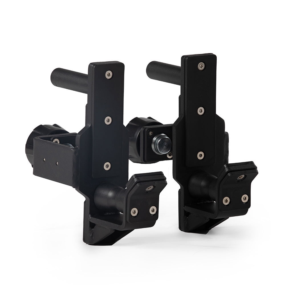 Titan Fitness TITAN Series Quick Release Roller J-Hooks, 1000 LB Capacity, Fits 3" x 3" Tubular Steel, 24mm Pop-Pin