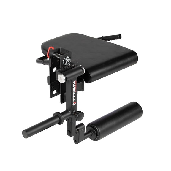 Titan Fitness TITAN Series Rack Mounted Leg Curl And Extension Attachment, Plate-Loaded Resistance, Fits Olympic Weight Plates, Adjustable Padded Seat for Quick Transitions, Easy J-Hook Installation