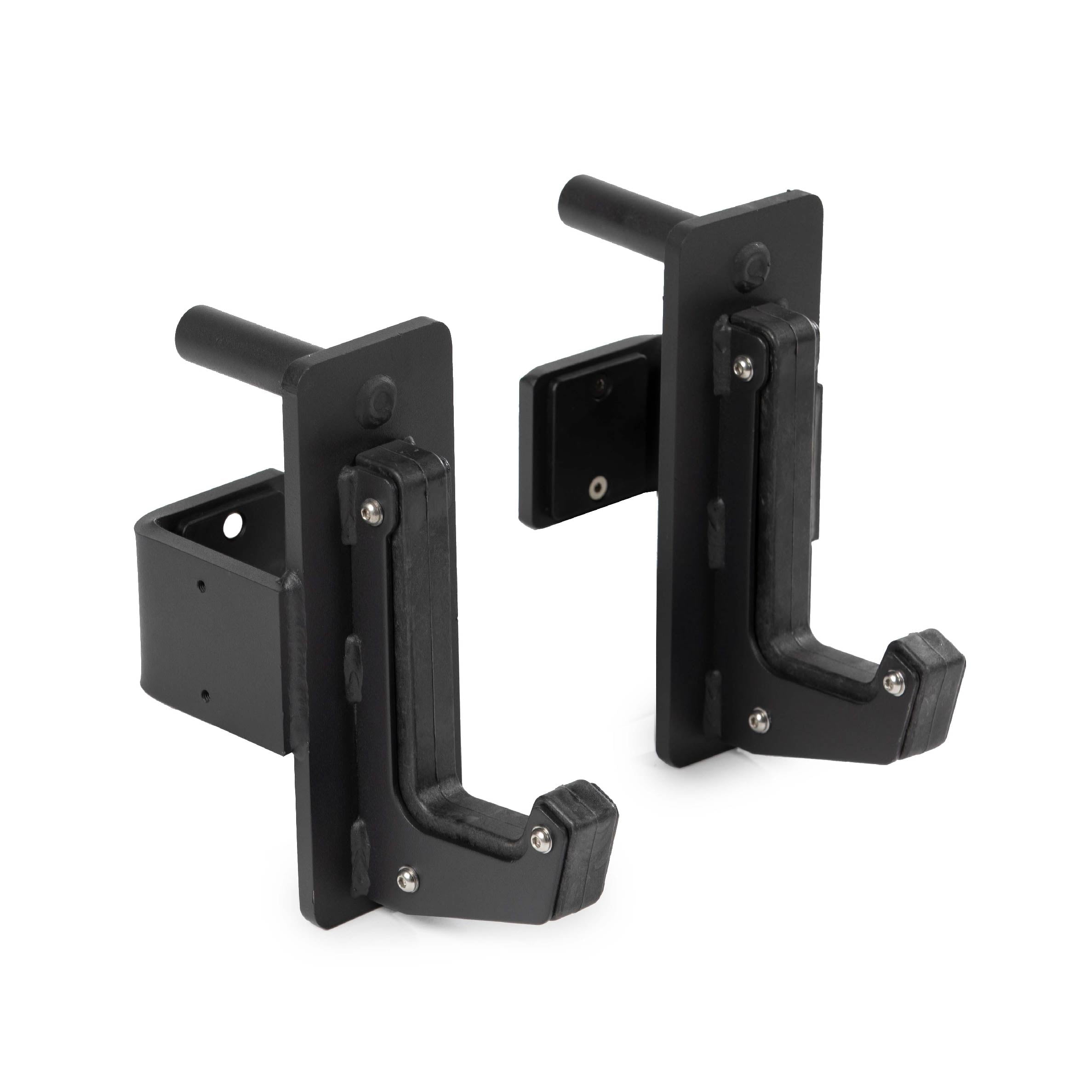 Titan Fitness TITAN Series Power Rack Sandwich J-Hooks, 1500 LB Capacity, Fits 3" x 3" Rack Uprights with 26mm Holes, UHMW Protective Liners, Barbell Holder for Squat & Bench Press