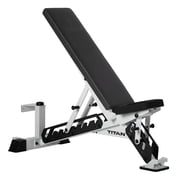 Titan Fitness TITAN Series White Adjustable Bench, Supports 600 LB Incline, 1,000 LB Flat