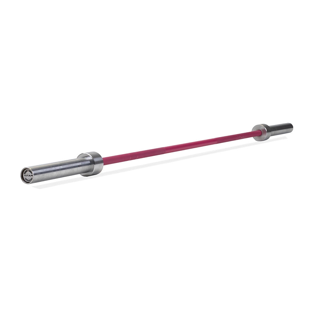 Titan Fitness TITAN Series 15KG Women's Olympic Barbell, 25mm Pink Cerakote Shaft, USA Made Multipurpose Bar for Weightlifting & Power Lifting Movements, Rated 1,500 LB