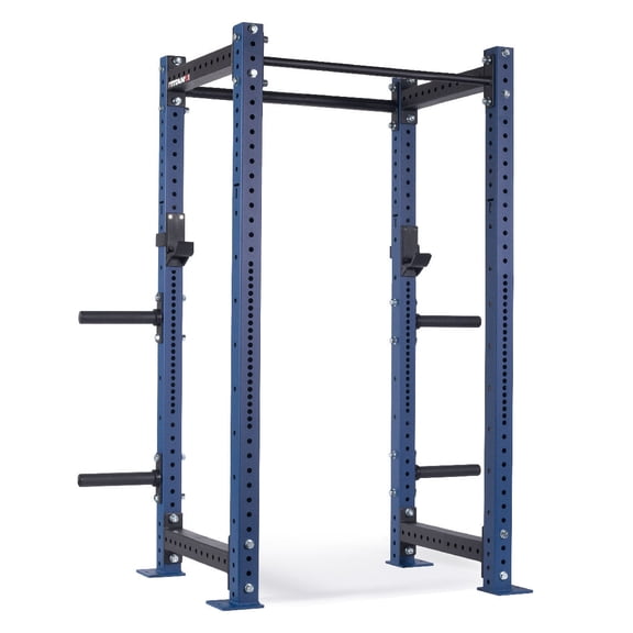 Titan Fitness X-3 Series 80" Navy Bolt-Down Power Rack, 24" Depth, Rackable 1650 LB Cage, 1.25" and 2" Pull Up bars, Standard J-Hooks, Weight Plate Holders, Weightlifting and Strength Training