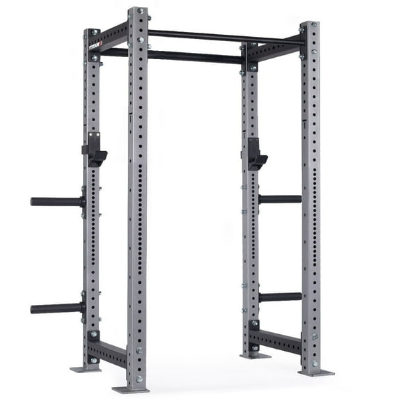 Titan Fitness X-3 Series 80" Silver Bolt-Down Power Rack, 24" Depth, Rackable 1650 LB Cage, 1.25" and 2" Pull Up bars, Standard J-Hooks, Weight Plate Holders, Weightlifting and Strength Training
