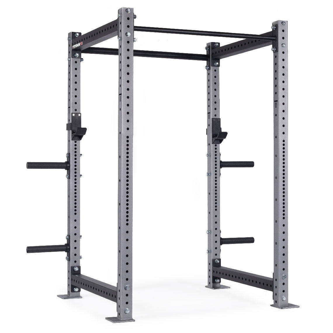 Titan Fitness X-3 Series 80" Silver Bolt-Down Power Rack, 36" Depth, Rackable 1650 LB Cage, 1.25" and 2" Pull Up bars, Standard J-Hooks, Weight Plate Holders, Weightlifting and Strength Training