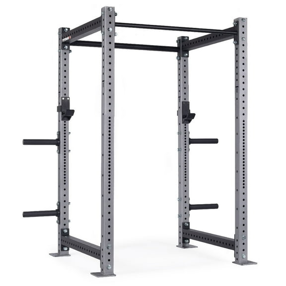 Titan Fitness X-3 Series 80" Silver Bolt-Down Power Rack, 36" Depth, Rackable 1650 LB Cage, 1.25" and 2" Pull Up bars, Standard J-Hooks, Weight Plate Holders, Weightlifting and Strength Training