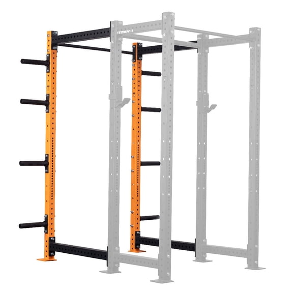 Titan Fitness X-3 Series 90" Orange Bolt-Down Power Rack Extension Kit, 36" Depth, 1000 LB Capacity, 1.25" Pull Up Bar, Weight Plate Holders, Weightlifting and Strength Training
