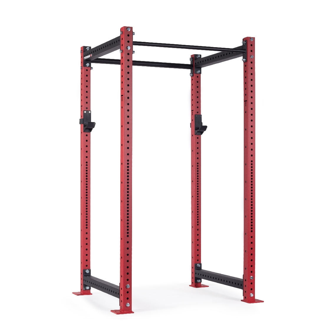 Titan Fitness X-3 Series 90" Red Bolt-Down Power Rack, 36" Depth, Rackable 1650 LB Cage, 1.25" and 2" Pull Up bars, Standard J-Hooks, Weightlifting and Strength Training
