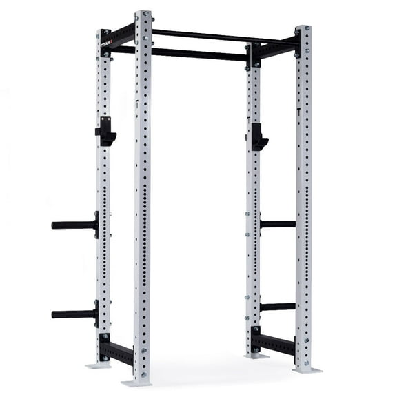 Titan Fitness X-3 Series 90" White Bolt-Down Power Rack, 24" Depth, Rackable 1650 LB Cage, 1.25" and 2" Pull Up bars, Standard J-Hooks, Weight Plate Holders, Weightlifting and Strength Training