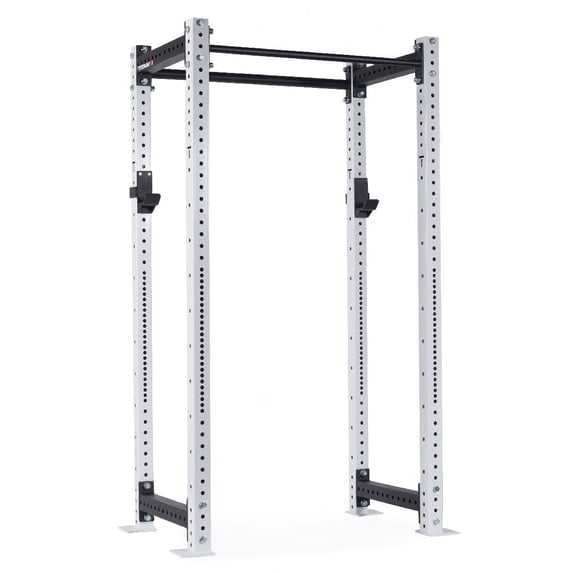 Titan Fitness X-3 Series 90" White Bolt-Down Power Rack, 24" Depth, Rackable 1650 LB Cage, 1.25" and 2" Pull Up bars, Standard J-Hooks, Weightlifting and Strength Training