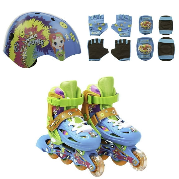 Titan Flower Power Inline Skates, Helmet & Padset Bundle: A Complete Skating Set for Safety, Style, and Performance, Large