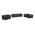 thumbnail image 1 of Titan Furnishings 3-Piece Genuine Italian Leather Upholstered Sofa Set in Gray, 1 of 1