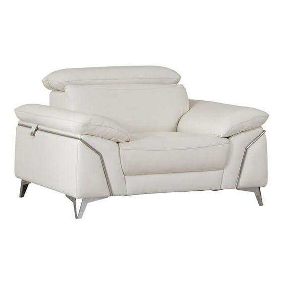 Titan Furnishings 31" Modern Genuine Italian Leather Chair in White
