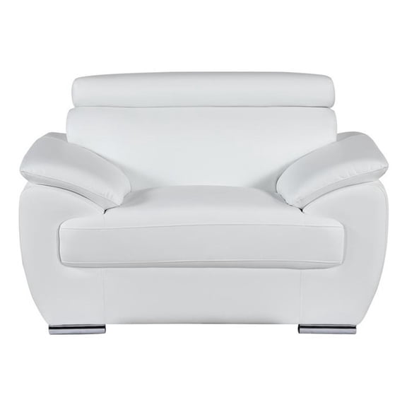 Titan Furnishings 38" Modern Leather Upholstered Chair in White
