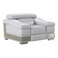 thumbnail image 1 of Titan Furnishings 39" Modern Genuine Italian Leather Chair in Light Gray, 1 of 2
