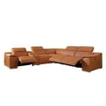 thumbnail image 1 of Titan Furnishings 6-Piece 1 Console 3-Power Reclining Leather Sectional in Brown, 1 of 10
