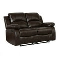 thumbnail image 1 of Titan Furnishings 60" Transitional Faux Leather Reclining Loveseat in Brown, 1 of 14
