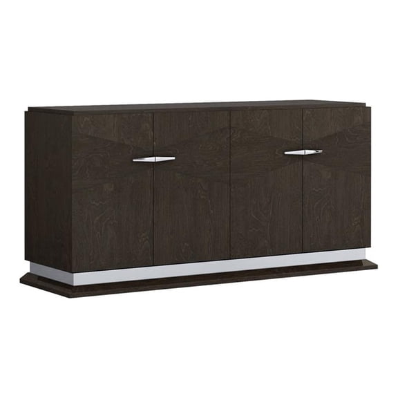 Titan Furnishings 67" Modern Lacquer Wood Buffet in High Gloss Gray