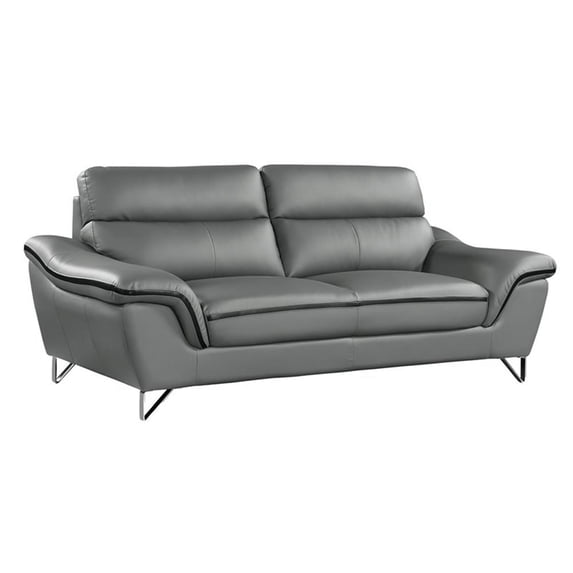 Titan Furnishings 69" Modern Leather Loveseat in Gray