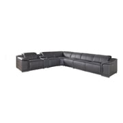 Titan Furnishings 7-Piece 1 Console 4-Power Reclining Italian Leather Sectional