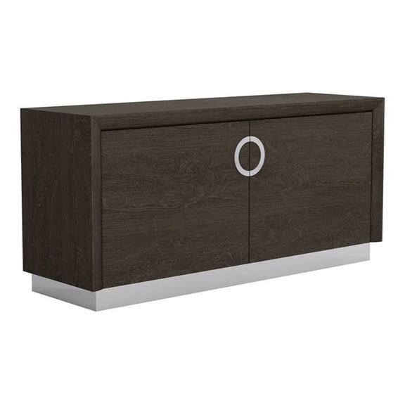 Titan Furnishings 72" Modern Lacquer Wood Buffet in High Gloss Gray