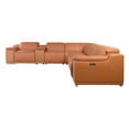 thumbnail image 1 of Titan Furnishings 8-Piece 2-Console 3-Power Reclining Leather Sectional in Brown, 1 of 12