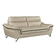 thumbnail image 1 of Titan Furnishings 86" Modern Wood and Leather Upholstered Sofa in Beige, 1 of 17