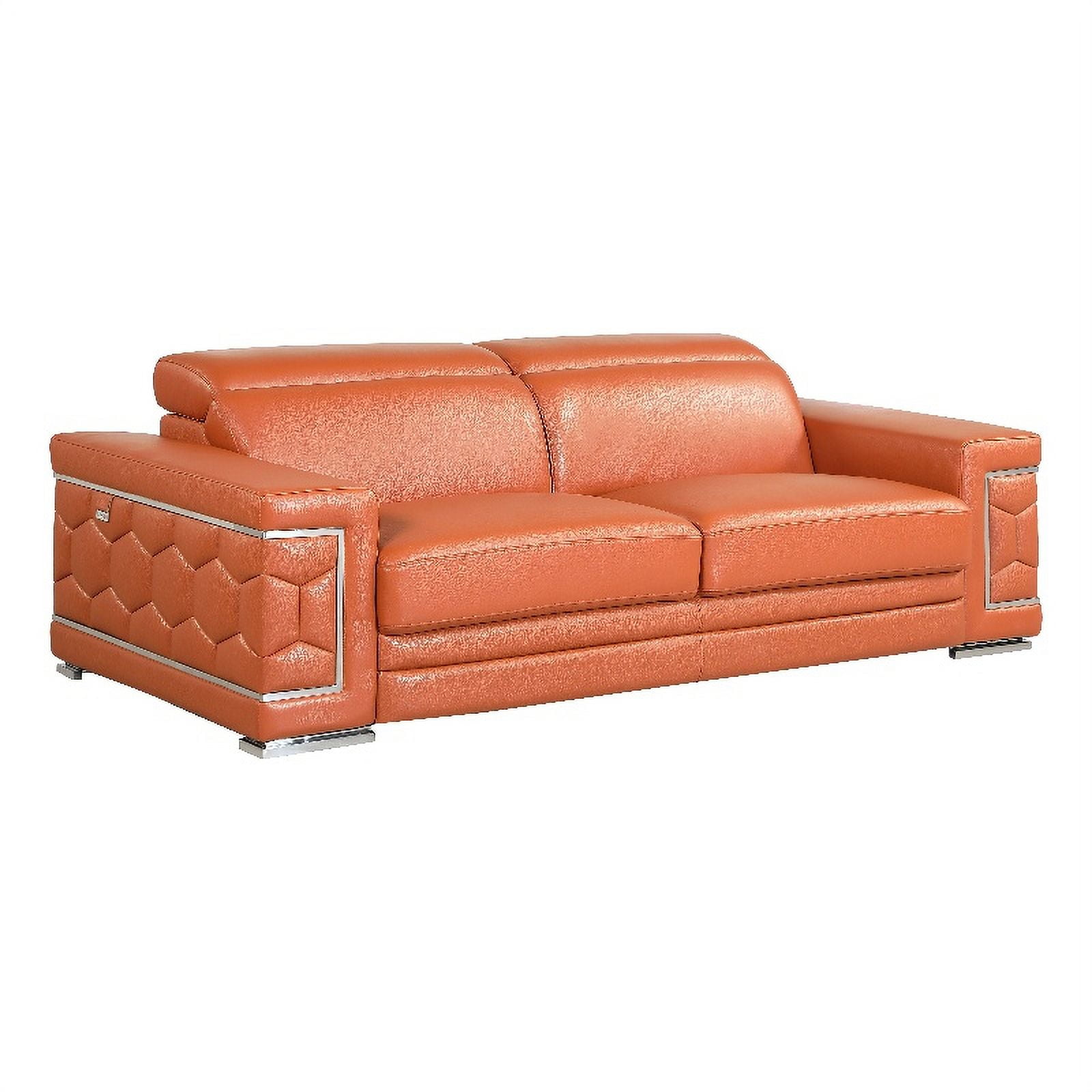 Camel color leather on sale sofa set