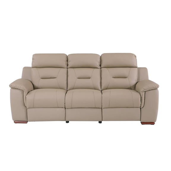 Titan Furnishings 90" Modern Faux Leather Upholstered Sofa in Beige