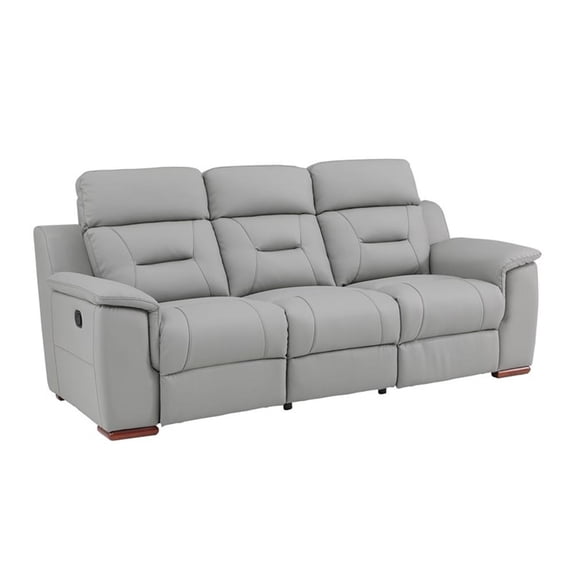Titan Furnishings 90" Modern Faux Leather Upholstered Sofa in Gray