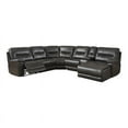 thumbnail image 1 of Titan Furnishings Faux Leather Sectional with Right Arm Facing in Dark Brown, 1 of 3