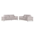 thumbnail image 1 of Titan Furnishings Genuine Italian Leather Reclining Sofa and Loveseat in Gray, 1 of 6
