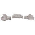 thumbnail image 1 of Titan Furnishings Genuine Italian Leather Upholstered Sofa Set in Light Gray, 1 of 26
