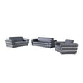 thumbnail image 1 of Titan Furnishings Genuine Leather Power Reclining Sofa & Loveseat in Dark Gray, 1 of 5