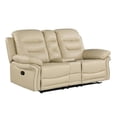 thumbnail image 1 of Titan Furnishings Modern Contemporary Leather Console Loveseat in Beige, 1 of 12
