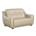 thumbnail image 1 of Titan Furnishings Modern Faux Leather Upholstered Loveseat in Beige, 1 of 17